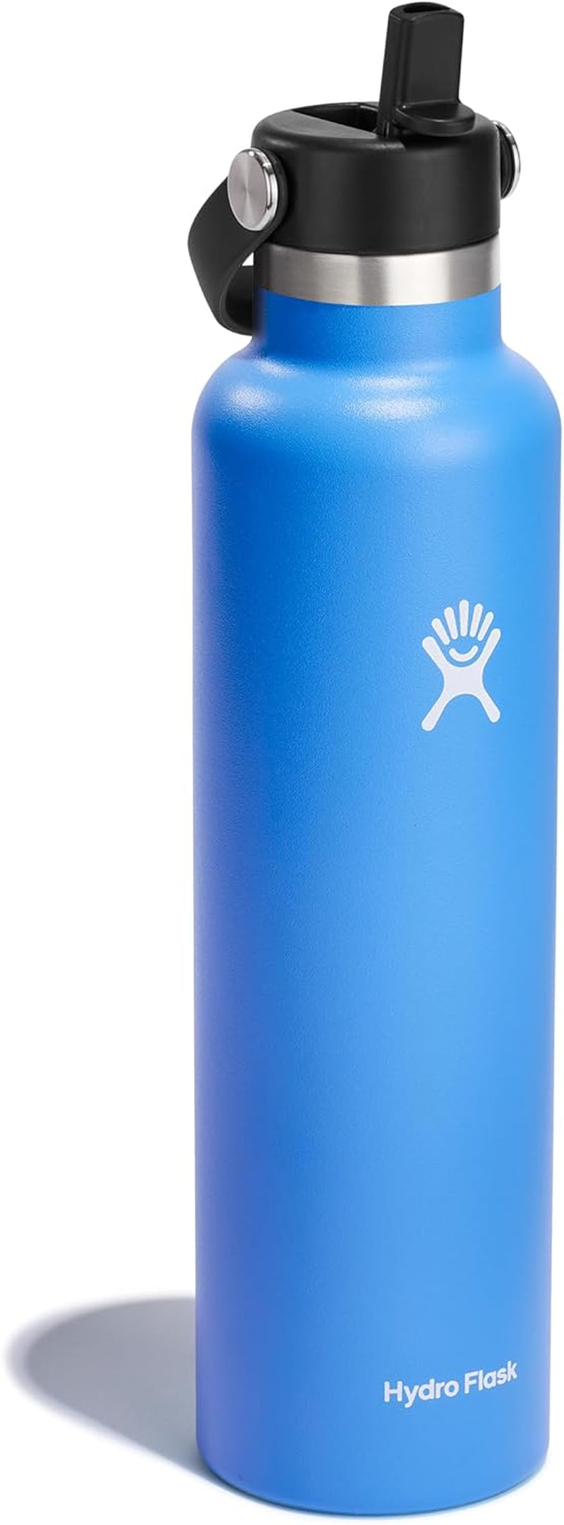 24 Oz Stainless Steel Standard Mouth Water Bottle with Flex Straw Cap and Double-Wall Vacuum Insulation - WORLD TIME VISITS