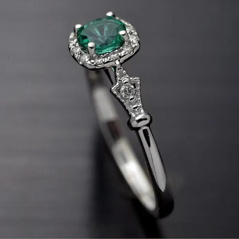 New Exquisite Jewelry Women'S Ring Cut Emerald Diamonds Couple Rings