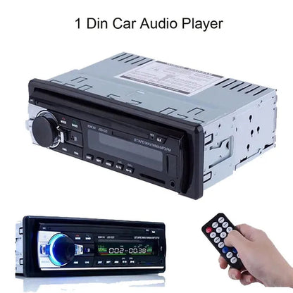New Upgrade 1 Din Audio MP3 Player 12V In-Dash Single Din Bluetooth Car Radio Stereo Support FM Aux Input SD USB MMC Receiver with Remote Control