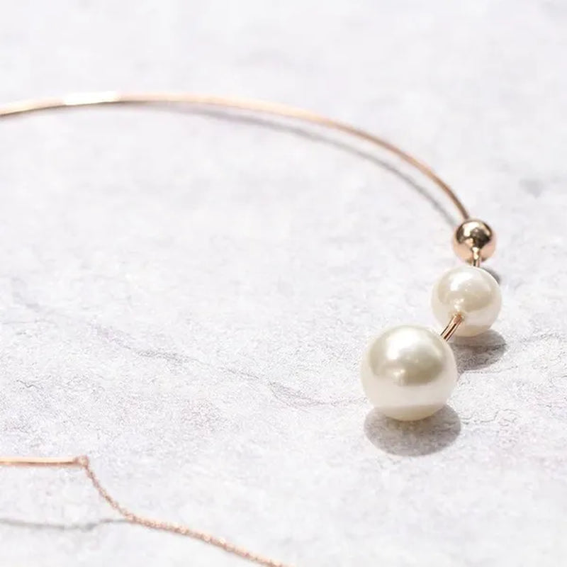 1Pcs Pearl Choker Necklace Elegant Big White Imitation Pearl Choker Necklace Clavicle Chain Fashion Necklace for Women Wedding Jewelry Collar