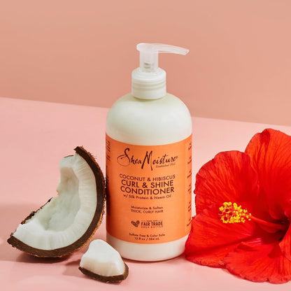 Curl & Shine Conditioner Coconut & Hibiscus, for Thick, Curly Hair to Moisturize & Soften, 13 Oz