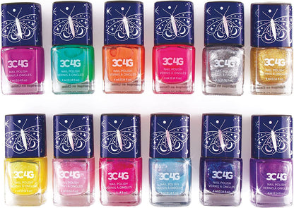 Celestial 12-Pack Nail Polish Tower - Nail Polish Set for Girls and Teens - Includes 12 Vibrant Colors - Non-Toxic Nail Polish for Kids - Ages 8+ by Make It Real