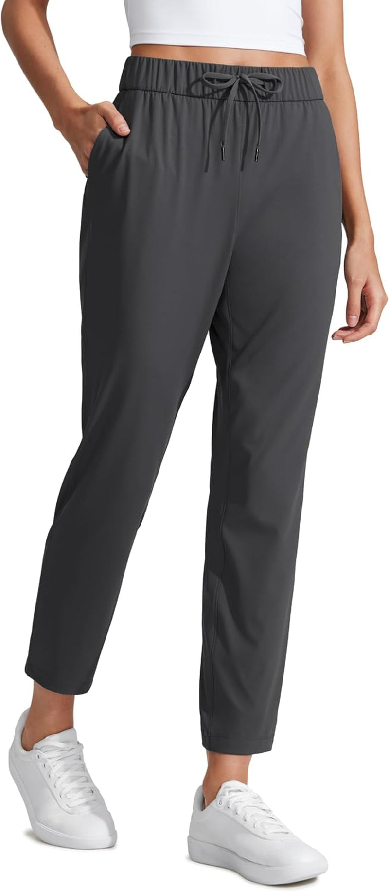 Womens 4-Way Stretch Ankle Golf Pants 7/8 Casual Dress Work Athletic Travel Workout Sweatpants with Pockets - WORLD TIME VISITS