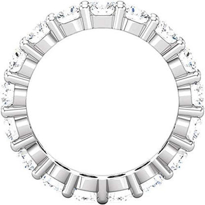 5 Carat (Ctw) 14K White Gold round Diamond Ladies Eternity Wedding Anniversary Stackable Ring Band Luxury Collection (D-E Color VS1-VS2 Clarity)