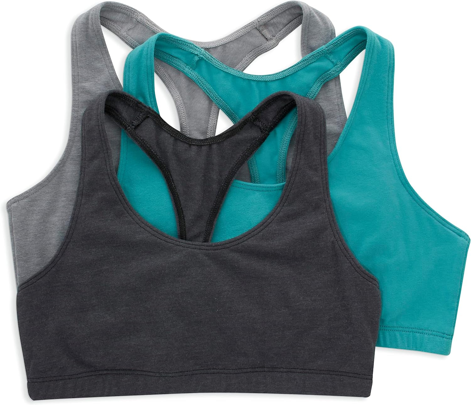 Women'S Racerback Cotton T-Back Bralette (3 Pack) - WORLD TIME VISITS