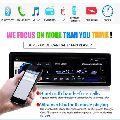 1DIN In-Dash Car Radio Stereo Remote Control Digital Bluetooth Audio Music Stereo 12V Car Radio USB/SD/AUX-IN Mp3 Player