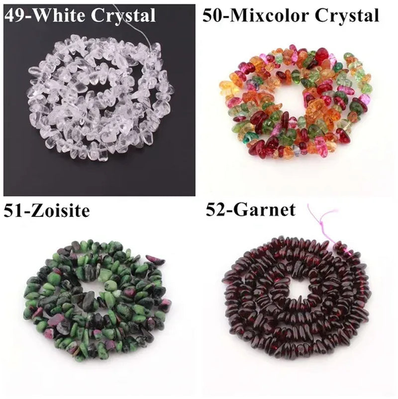 Natural Stone 5-8MM Irregular Shape Freeform Chip Bead Pink Quartz Amethysts Agates Lapis Lazuli for Jewelry Making DIY Bracelet16"