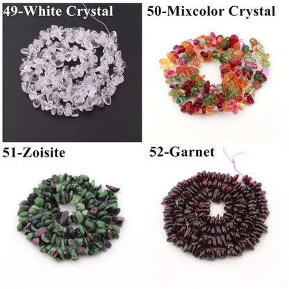 Natural Stone 5-8MM Irregular Shape Freeform Chip Bead Pink Quartz Amethysts Agates Lapis Lazuli for Jewelry Making DIY Bracelet16"