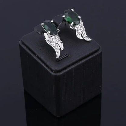 Fashion Women Zircon Rhinestone Necklace Earring Silver Plated Wedding Party Dress Jewelry Sets