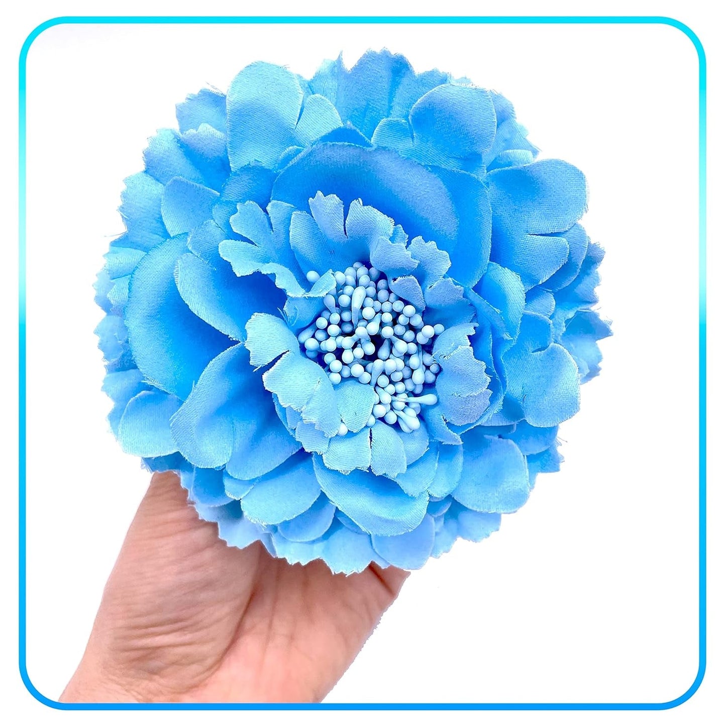 Hair Flower Clips Brooch Boutique Hair Accessories Bohemia Hairpins for Women Girls (Lake Blue)
