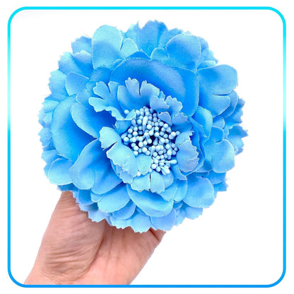 Hair Flower Clips Brooch Boutique Hair Accessories Bohemia Hairpins for Women Girls (Lake Blue)