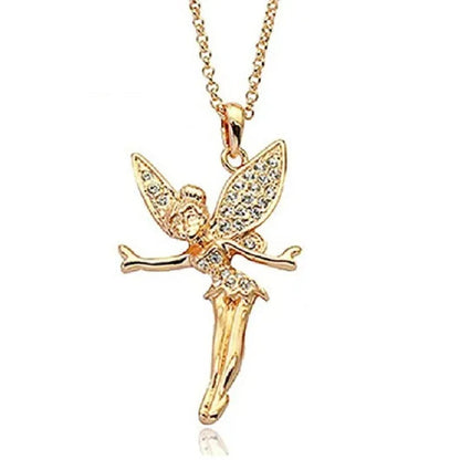 Exquisite Fashion Lovely Dancing Little Angel Pendant Necklace Women'S Zircon Exquisite Necklace Cartoon Jewelry Accessories Birthday Party Anniversary Gift