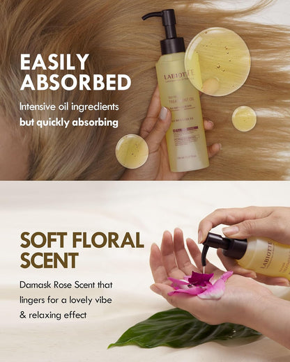 Silk Oil Hair Treatment for Repair, Frizz Control & Shine - with Jojoba Oil for Dry, Damaged Hair Growth - 5.07 Fl Oz
