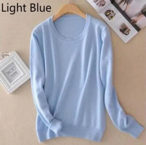 18 Colors Wool Pure Cashmere Sweater Women Soft Pullovers O-Neck Pull Femme Long Sleeve Sweaters Pullovers