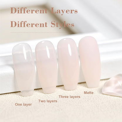 Nude Gel Polish Pale Pink Neutral Nude Colors Skin Tone Light Pink Gel Nail Polish 15Ml Single Bottle Sheer Jelly Transparent Polish Soak off UV LED Cured for Home Salon DIY French Manicure