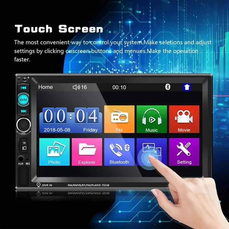 New 7'' HD 1080P 2 Din Touch Screen Autoradio Bluetooth Car Stereo Radio Car MP5 Player Build-In FM AUX USB SD Function Support Mirror Link + Backup Camera(Optional)