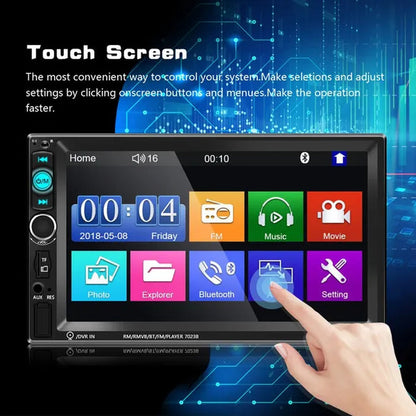 New 7'' HD 1080P 2 Din Touch Screen Autoradio Bluetooth Car Stereo Radio Car MP5 Player Build-In FM AUX USB SD Function Support Mirror Link + Backup Camera(Optional)