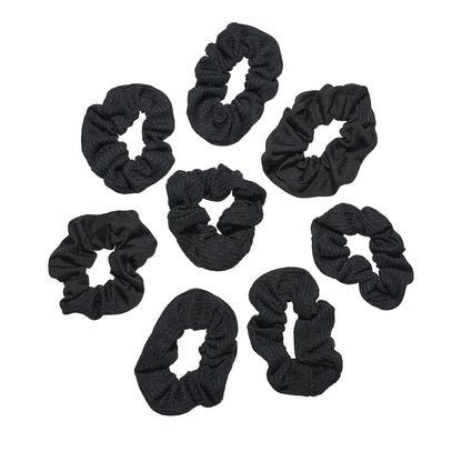 Ouchless Scrunchie, Black, 8 Count (Pack of 1)