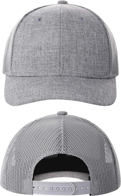 2 Pack Snapback Trucker Baseball Hats Mesh Back Adjustable Blank Ball Caps for Men Women