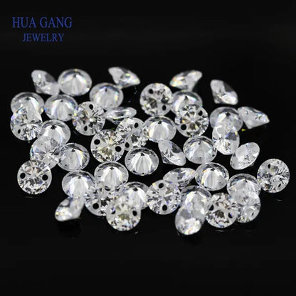 Double Holes Beads Cubic Zirconia Stones AAAAA White Cubic Zirconia Stone Loose Zircon Stone DIY Jewelry Beads
