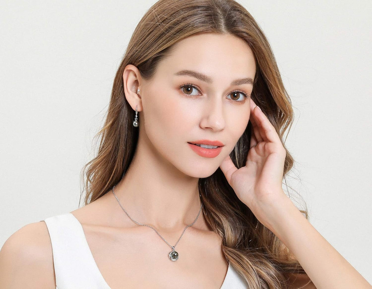 Classic AAA Quality Genuine Tahitian Black Pearl Dangle Drop Earrings 8-9Mm – Birthday Anniversary Jewelry Gifts for Women