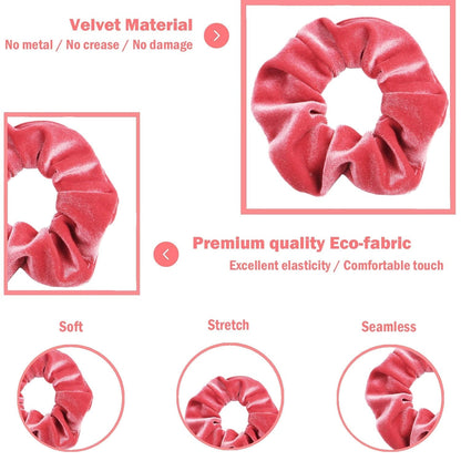 Scrunchies for Girls, 12 Pcs Velvet Scrunchies for Hair, Soft Ponytail Holder, Cute Colors Elastic Hair Bands for Teens and Women