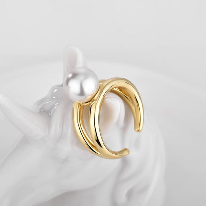 14K Gold French Vintage Oval Ring for Women Midi Stacking Dainty Open Adjustable Ring Christmas Gifts Jewelry