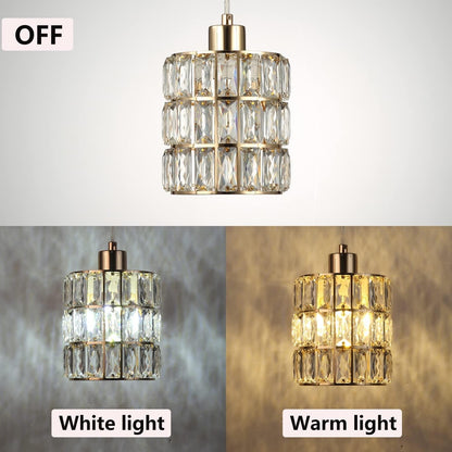 3 Pack Gold Crystal Pendant Light, Modern Glam Light Kitchen Island with ‎E26 Bulb Base, Small Crystal Hanging Lamp for Bar,Dining Room,Corridor,Living Room over Sink