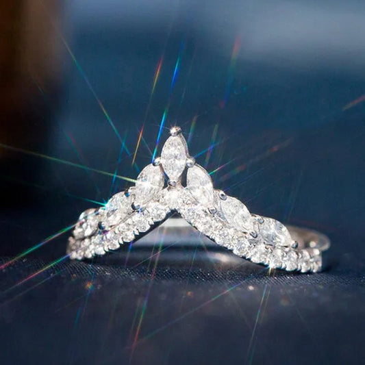 Unique Design Fashion Ring Marquise Cut Rings for Women Jewelry Beautiful Female Bride Engagement Wedding Band Party Accessories Anniversary Gift - WORLD TIME VISITS