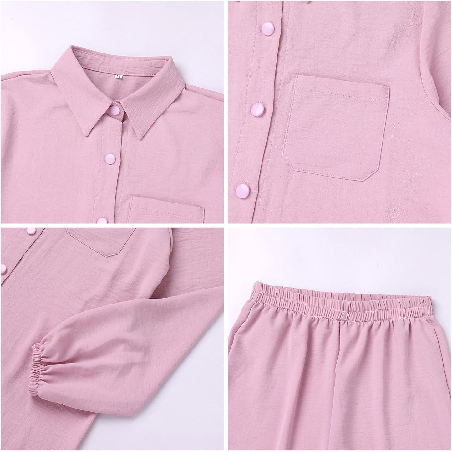 Women'S Muslim 2 Pieces Sets Long Sleeve Button down Shirt and Pants Abaya Casual Dress Dubai Outfits