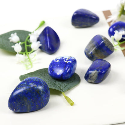10 Packs of Brazilian Tumbled Polished Natural Lapis Lazuli Crystals, Crystals and Healing Stones Quartz Bulk for Wicca, Reiki, Healing Energy, Chakra Stones, Witchcraft Supplies(0.5Lb)