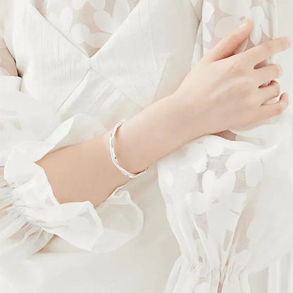 925 Sterling Silver Original Pretty Weave Bangles Bracelet for Women Fashion Party Wedding Engagement Jewelry Adjustable