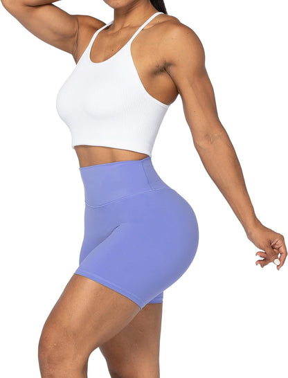 Sunzel No Front Seam High Waist Biker Shorts for Women, Squat Proof Yoga Workout Gym Bike Shorts