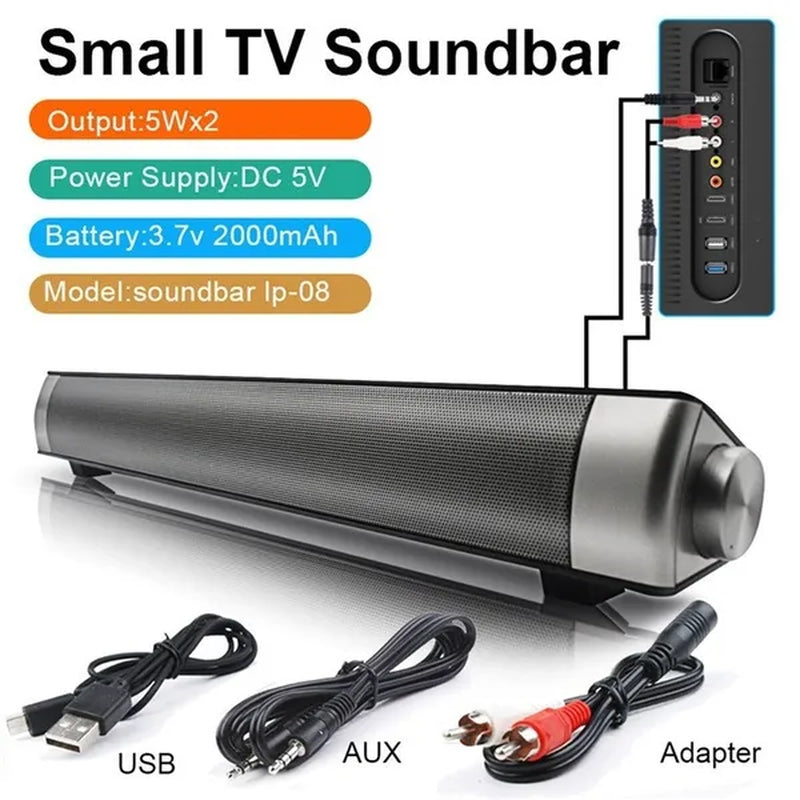 Brand New Strong Sound Bar Bluetooth Speakers Wireless Soundbar HIFI Box Subwoofer Speaker for TV / PC / Smartphone