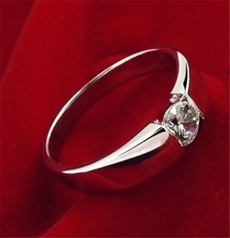 Luxury Fashion Man's and Woman's Diamond Wedding Ring Silver Ring Titanium Steel Ring Engagement Bijoux Jewelry - WORLD TIME VISITS