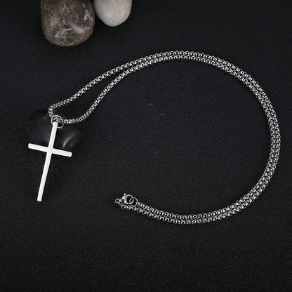 Cross Pendant Necklaces for Men Women Philippians 4:13 Bible Verse I Can Do All Things Stainless Steel Chain 16/20/24/28 Inchs Black Silver Gold