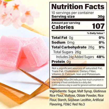 Japanese Sakura Mochi Candies, Real Traditional Cherry Blossom Rice Cakes, 300G/10.58Oz, Japanese Snacks, Japanese Candy, Individually Wrapped