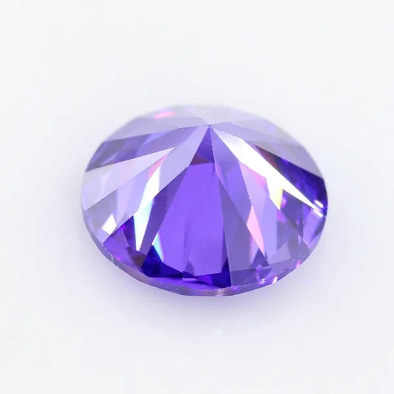 Violet-Blue Cubic Zirconia round Shape Brilliant Cut Loose CZ Stone Synthetic Gems for Jewelry