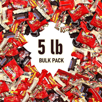 KATIES KANDY KORNER Individually Wrapped Chocolate Mix Bulk of Gold, Twix, M&M, Skittles, Starburst, Snickers, Whoppers, Assorted Candy for Holidays, Christmas, Birthdays - 5Lb - WORLD TIME VISITS