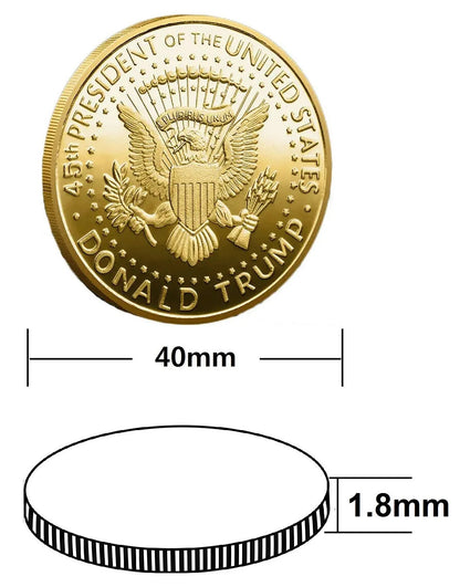 24K Gold-Plated Trump 2024 TAKE AMERICA BACK! W/Display Case Masters Coins - WORLD TIME VISITS
