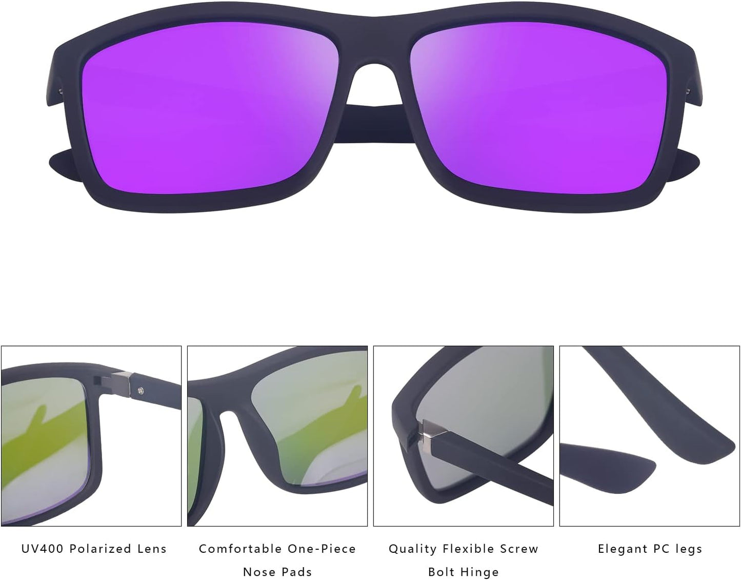 Men'S Sports Polarized Sunglasses Square Frame Glasses NP1007