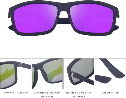 Men'S Sports Polarized Sunglasses Square Frame Glasses NP1007