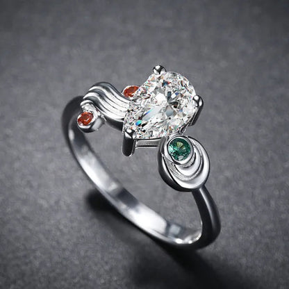 Zora Sapphire Kokiri Emerald Goron Ruby Spiritual Stones 925 Sterling Silver Wedding Engagemen Stackable Ring