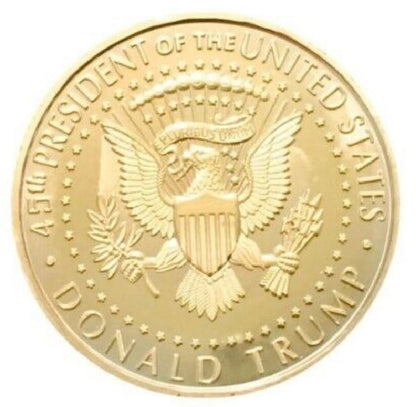 24K Gold-Plated Donald J. Trump 2020 President Eagle Seal W/Display Case Masters Coins