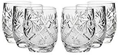 Set of 6, 1.5-Oz Hand Made Vintage Russian Crystal Shot Glasses, Vodka Liquor Old-Fashioned Glassware - WORLD TIME VISITS