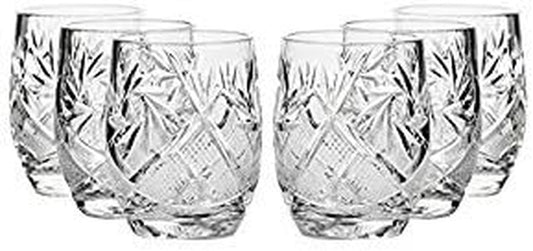 Set of 6, 1.5-Oz Hand Made Vintage Russian Crystal Shot Glasses, Vodka Liquor Old-Fashioned Glassware - WORLD TIME VISITS
