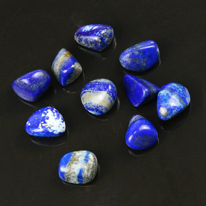 10 Packs of Brazilian Tumbled Polished Natural Lapis Lazuli Crystals, Crystals and Healing Stones Quartz Bulk for Wicca, Reiki, Healing Energy, Chakra Stones, Witchcraft Supplies(0.5Lb)