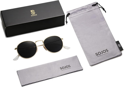 Small round Polarized Sunglasses for Women Men Classic Vintage Retro Shades UV400