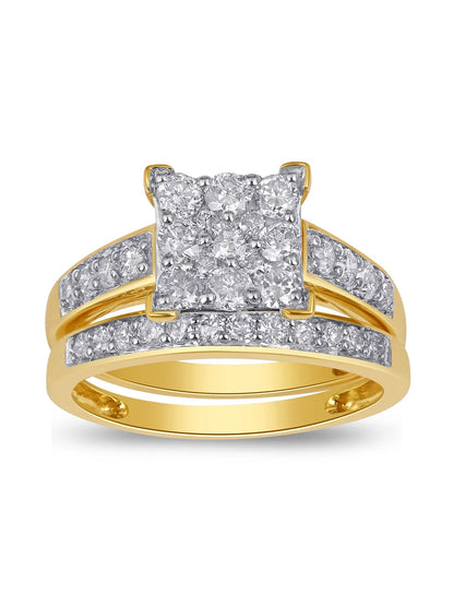 1.00 Carat T.W. Diamond Wedding Ring Set in 10K Yellow Gold (L, I2-I3)