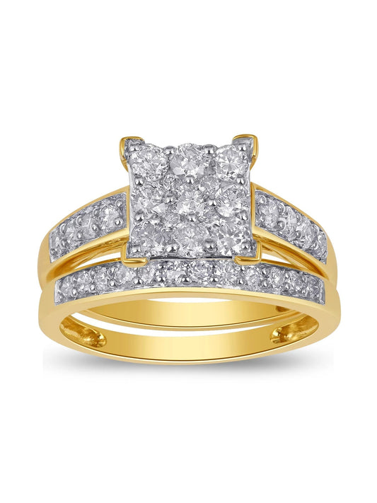 1.00 Carat T.W. Diamond Wedding Ring Set in 10K Yellow Gold (L, I2-I3)